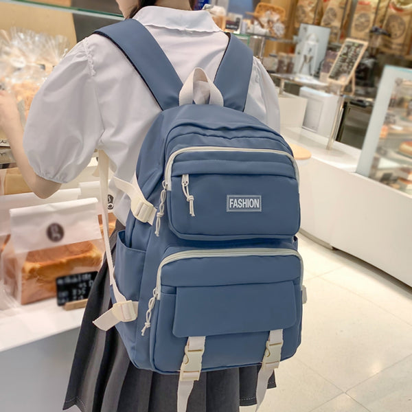 Waterproof Girls Bookbag Teen Shool Bag High Capacity Women School Backpacks College Bag Laptop Preppy Backpack Black Mochila