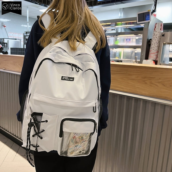 Solid School Backpacks Teens Boy Girls Book Bag Lightweight Waterproof Highschool Student Schoolbag Travel College Backpacks