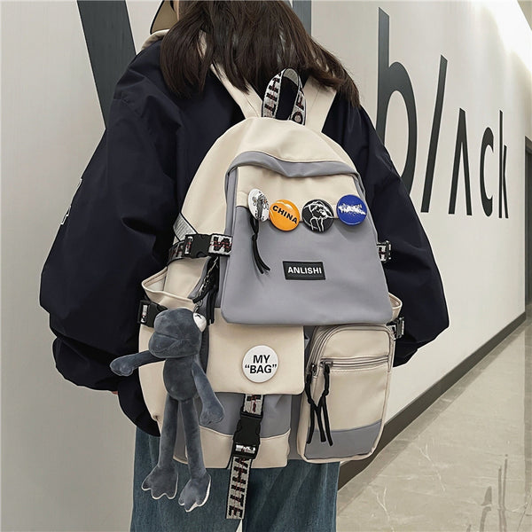 Tooling Men Women School Backpacks Large Capacity Bookbags for Teens Boys Girls Harajuku Student School Bags Korean Preppy Backpack