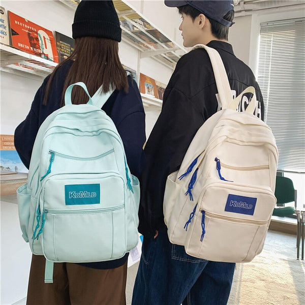 Multiple Pockets School Backpacks Kawaii Nylon Bookbags Boy and Girl Cute School Bag Big Men Women Travel Preppy Backpack
