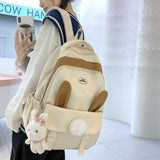 Kawaii Girls Bookbag Cute Rabbit School Backpacks Waterproof School Bag Women Backpack for Teens Rucksack Travel Mochila