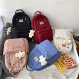 Cute Black School Backpacks Women Bookbags Teens Korean School Bags for Girls Harajuku Student Large Capacity School Backpacks