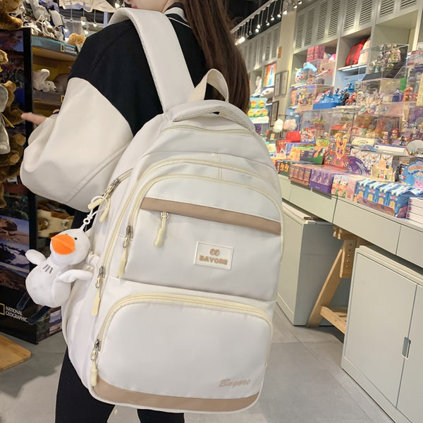 Aesthetic School Backpacks Waterproof Nylon Bookbags for Teenage Girl High School Schoolbag Women Student Preppy Backpack