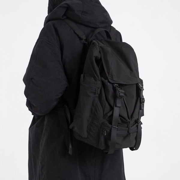 Gothslove Cool Black Backpacks for Men Nylon Waterproof Backpack Men Travel Backpack Large Capacity Student School Bags