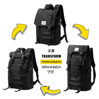 Gothslove Mens Black backpack Waterproof Large Capacity Travel Backpack Men Roll Top 17 Laptop Backpack Teen Male School Bag