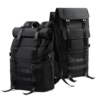 Gothslove Mens Black backpack Waterproof Large Capacity Travel Backpack Men Roll Top 17 Laptop Backpack Teen Male School Bag