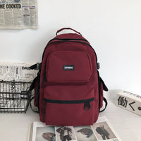 Gothslove School Backpacks Double Pocket Waterproof Nylon Women Backpack Laptop Backpack for College Student School Bag