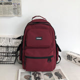 Gothslove School Backpacks Double Pocket Waterproof Nylon Women Backpack Laptop Backpack for College Student School Bag