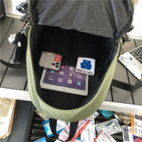 New Multi-pocket Waterproof Nylon Backpack Large Capacity Solid Color Women Schoolbag Men Insert Buckle Laptop Backpacks