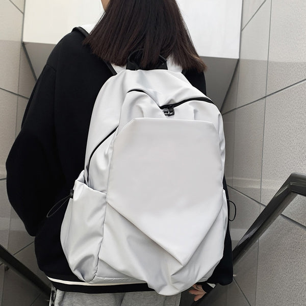 New Waterproof Nylon Women Backpack Large Capacity Solid Color Men Travel Bag Unisex College Schoolbag Laptop Backpacks
