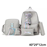 Women Backpacks 5 Set School Backpack Korean Design College School Bags Shoulder Bag