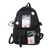 Canvas Women Backpack Kawaii Leisure Bookbag Travel Rucksack for Teenager Girls School Bag Cute Laptop