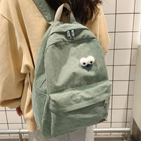 Women Soft Fabric Backpack Female Schoolbag For Teenage Girls Striped Mochila Corduroy Rucksack