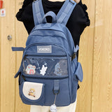 Women Backpack Ladies Kawaii For Teenager Cute Cotton Student Schoolbag High Capacity Laptop Bag Girl Bookbag