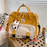 Gothslove Cute Multifunctional Backpacks For Women Small Schoolbag Badge Backpacks  Teens Girl Buckle Portable Travel Backpack