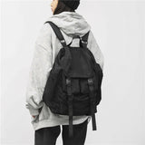 Gothslove Cool Black Backpacks Men Harajuku Large Capacity School Bags Waterproof Nylon Bookbags for Women