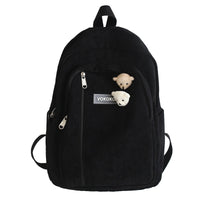 Cute Corduroy Woman Backpack Schoolbag For Teenage Girls Harajuku Female Fashion Bag Student Lady Book Pack