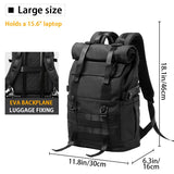 Gothslove Mens Black backpack Waterproof Large Capacity Travel Backpack Men Roll Top 17 Laptop Backpack Teen Male School Bag