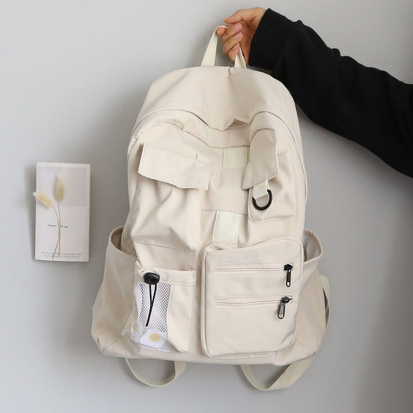 Multi-pocket Design Women Backpack Teenage Girls School Bags Green So ...